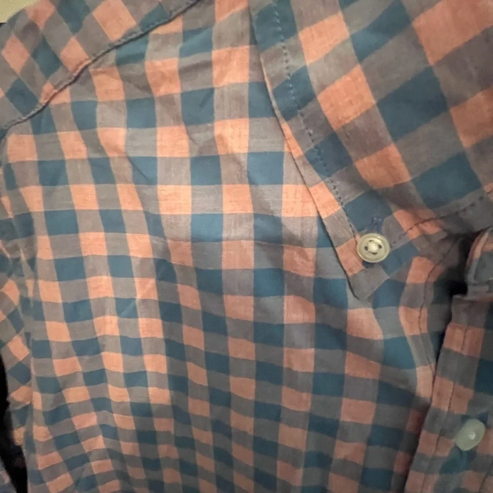 J. Crew Men's Pink and Blue Plaid Shirt